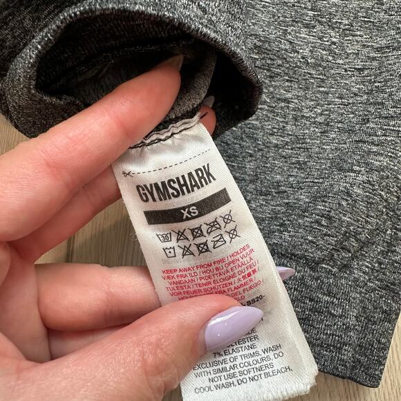 Gymshark Adapt black gray marl ombre logo seamless gym workout ankle leggings xs - Picture 6 of 6